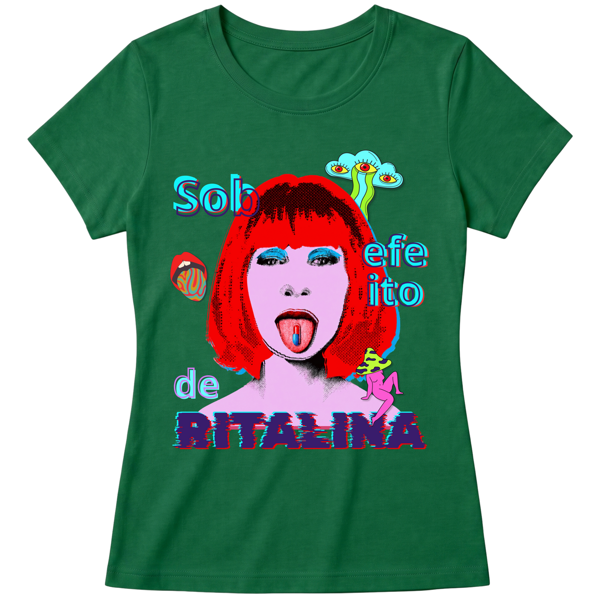 "Camiseta - Sob efeito de Ritalina" Blusa Baby Look