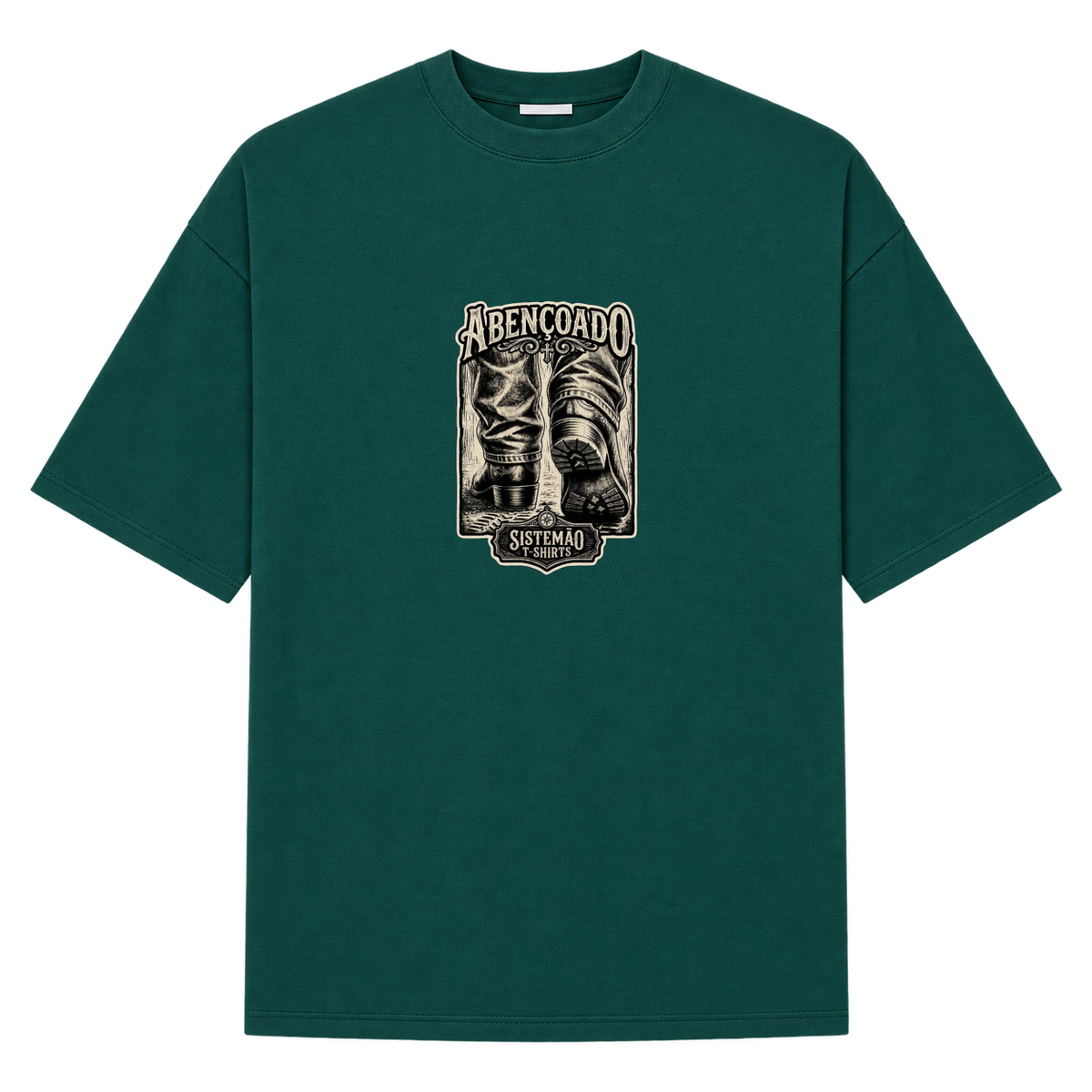 "Estampa/ABENÇOADO" Camiseta Oversized Suedine 220g