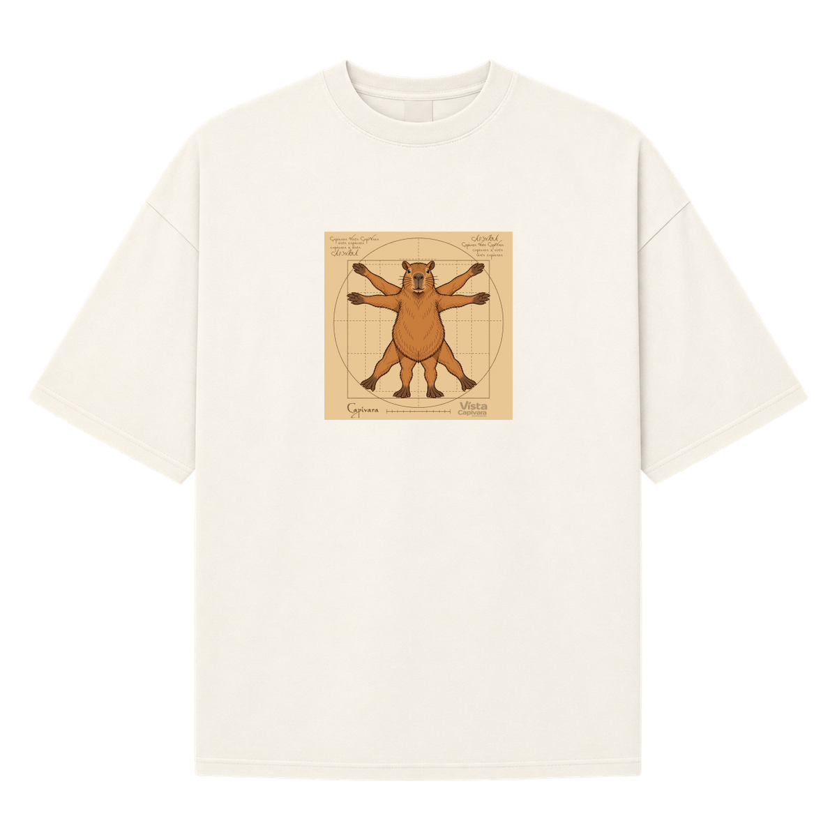 "Capivara Vitruviana DTG" Camiseta Oversized Suedine 220g