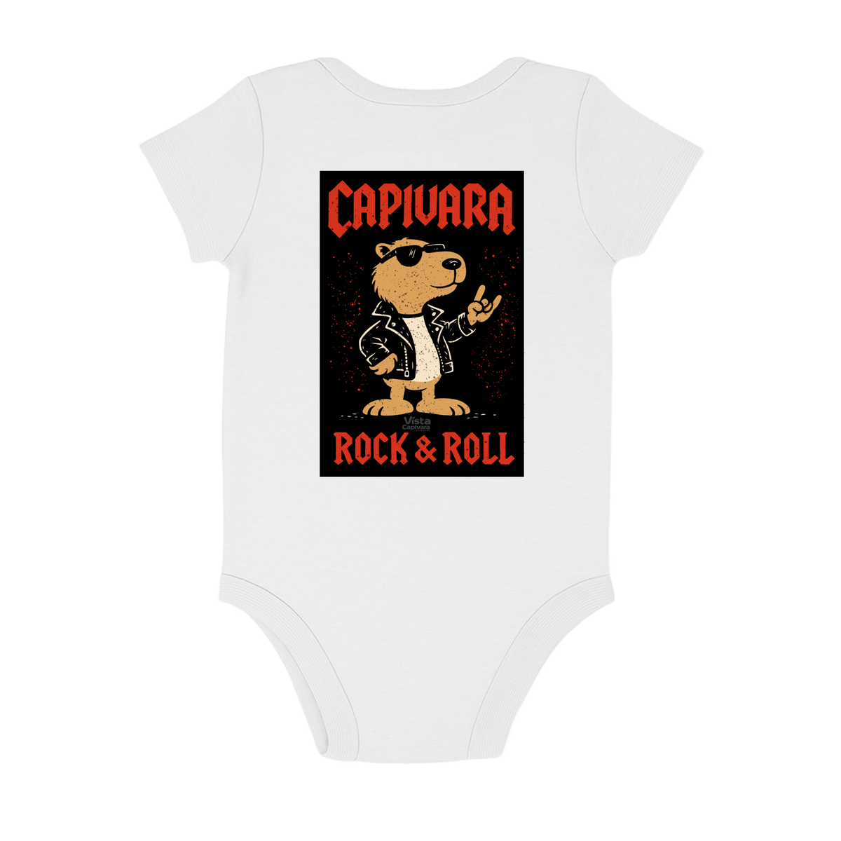 "Capivara Rock & Roll  DTG" Body Baby