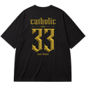 "F&C Catholic Since 33 A.D." Oversized Premium 96% algodão 4% Elastano