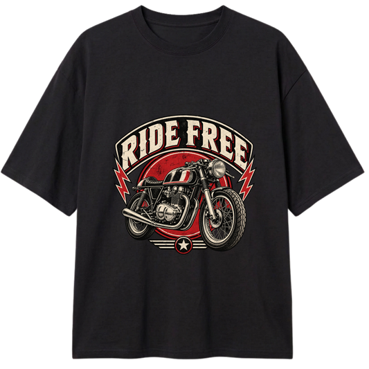 "Pablo Ride Free Motorcycle Emblem Tee" Camiseta Oversized Classic