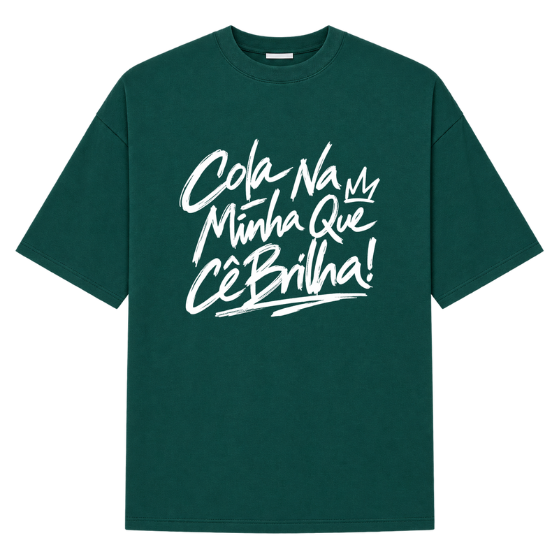 "Oversized Suedine Cola Na Minha" Camiseta Oversized Suedine 220g