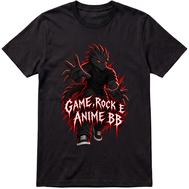 "GAME,ROCK E ANIME BB camisa basica GameFicou" Camiseta Premium Unissex Bunker Studios