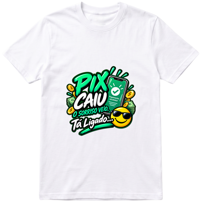 "Camiseta Unisex Pix Caiu" Camiseta Básica Unissex