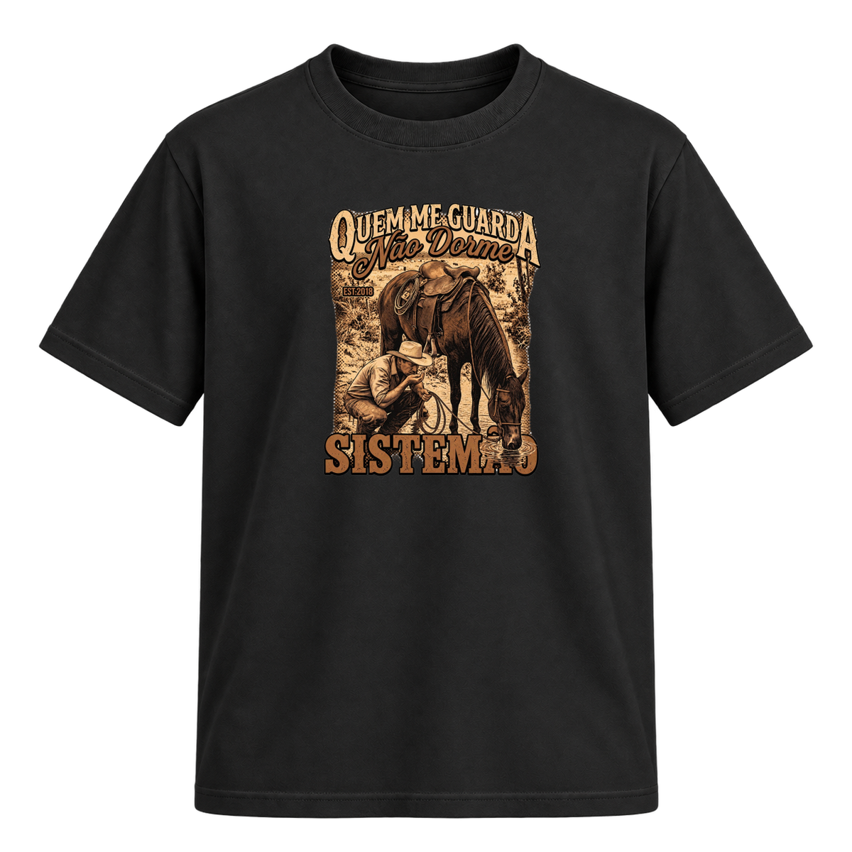 "Estampa/QUEM ME GUARDA" Camiseta Regular Suedine
