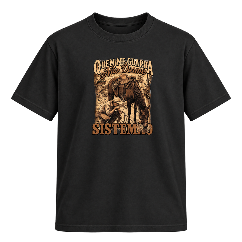 "Estampa/QUEM ME GUARDA" Camiseta Regular Suedine