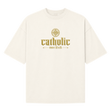 "Catholic Since 33 A.D." Camiseta Oversized Suedine 220g