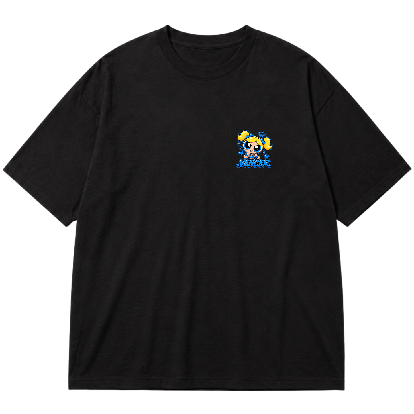 "Super Poderosa Azul" Oversized Premium 96% algodão 4% Elastano