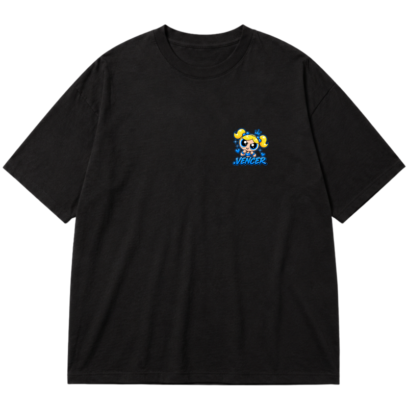 "Super Poderosa Azul" Oversized Premium 96% algodão 4% Elastano
