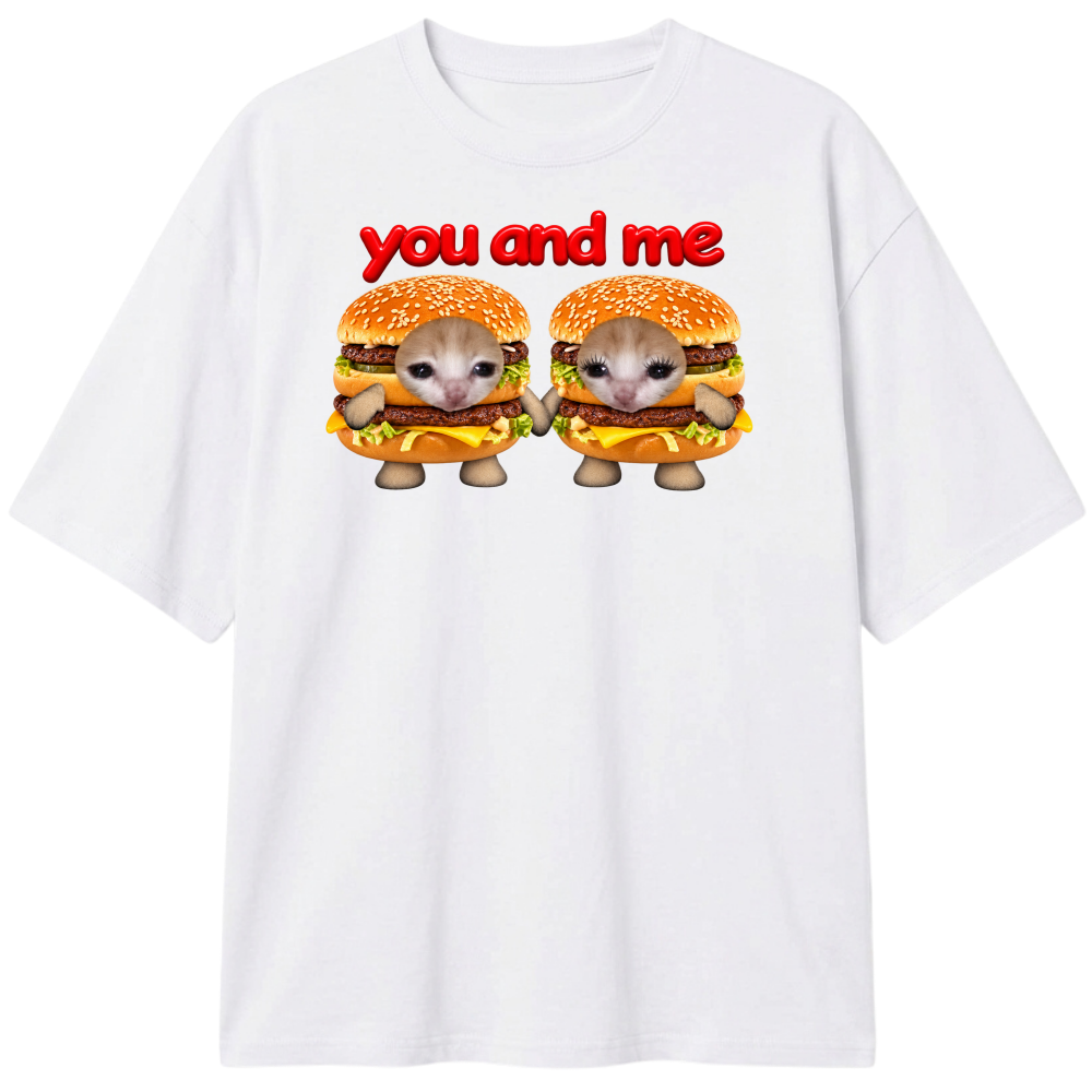 "Camiseta You &me gatinhos sanduíche" Camiseta Oversized Classic
