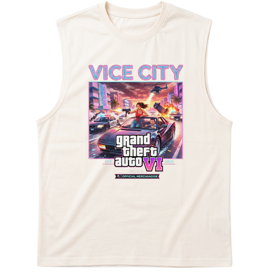 "VI.CE CITY THEMES" Tank Top Machão Suedine