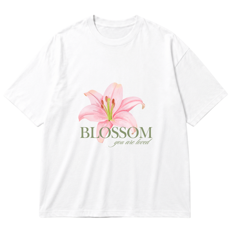 "Camiseta  Oversized - flower" Oversized Premium 96% algodão 4% Elastano
