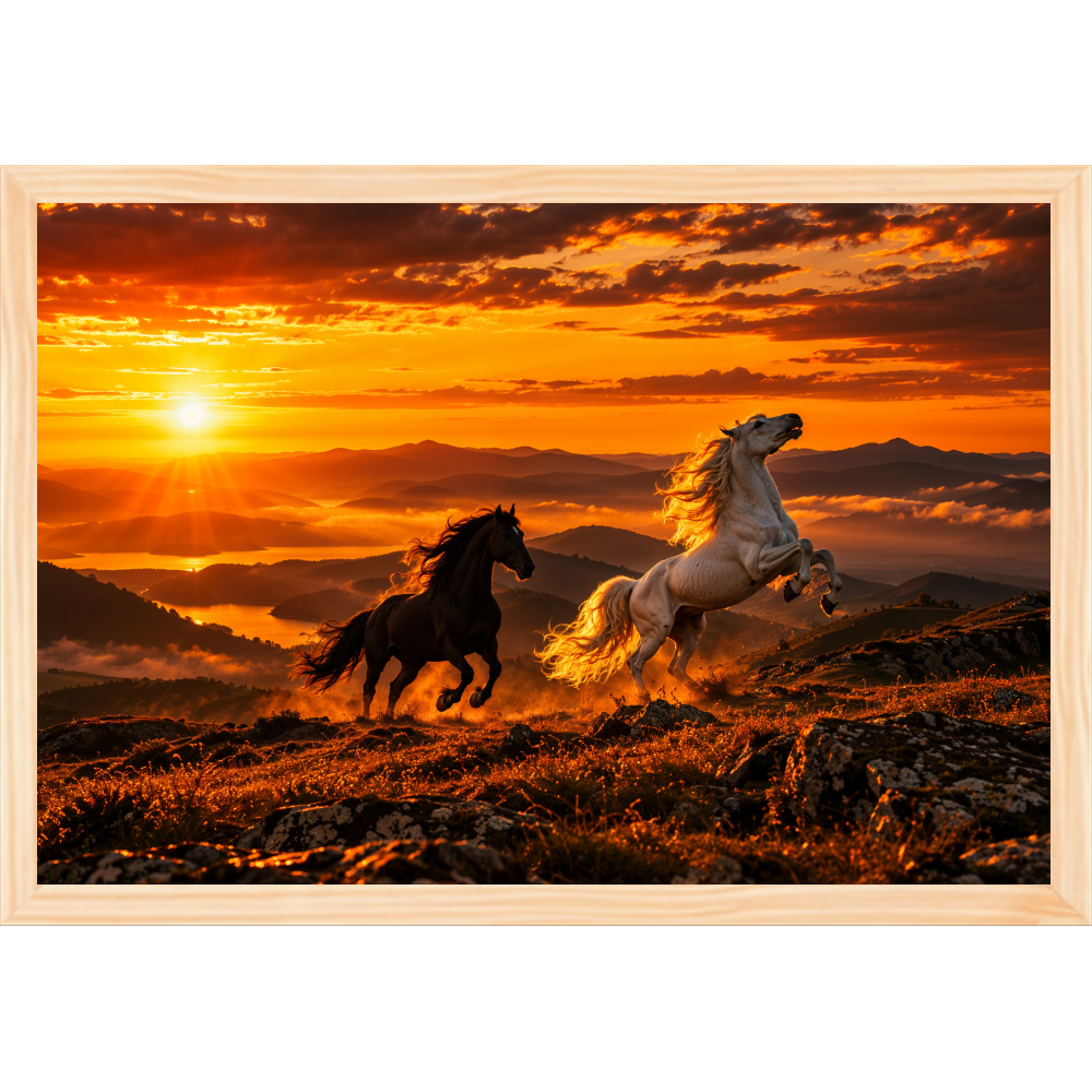"Por do Sol" Quadro tradicional sem vidro acrílico