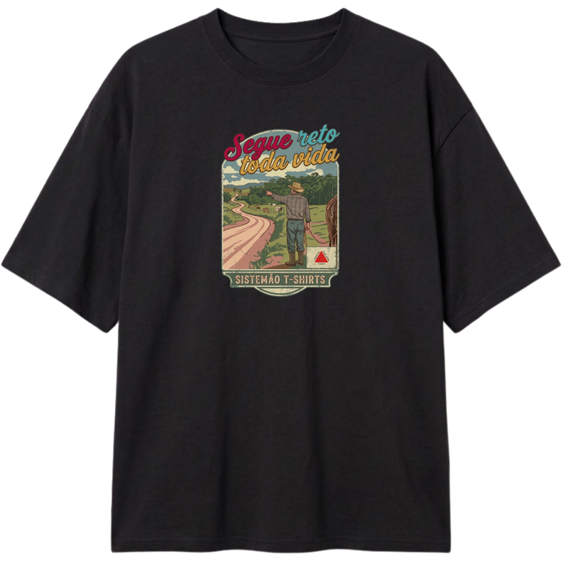 "Estampa/Oversized/SEGUE RETO" Camiseta Oversized Classic