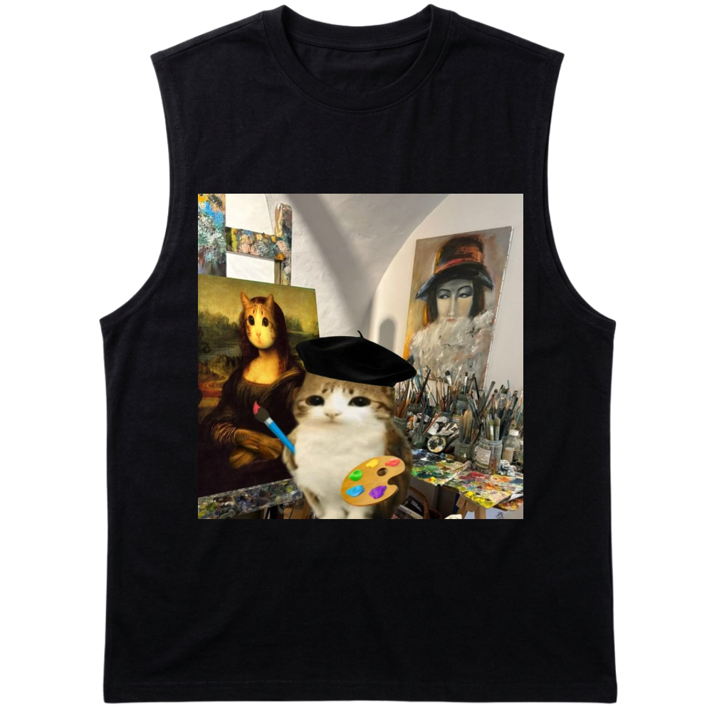 "GATINHO PINTOR" Tank Top Machão Suedine