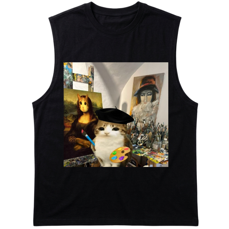 "GATINHO PINTOR" Tank Top Machão Suedine