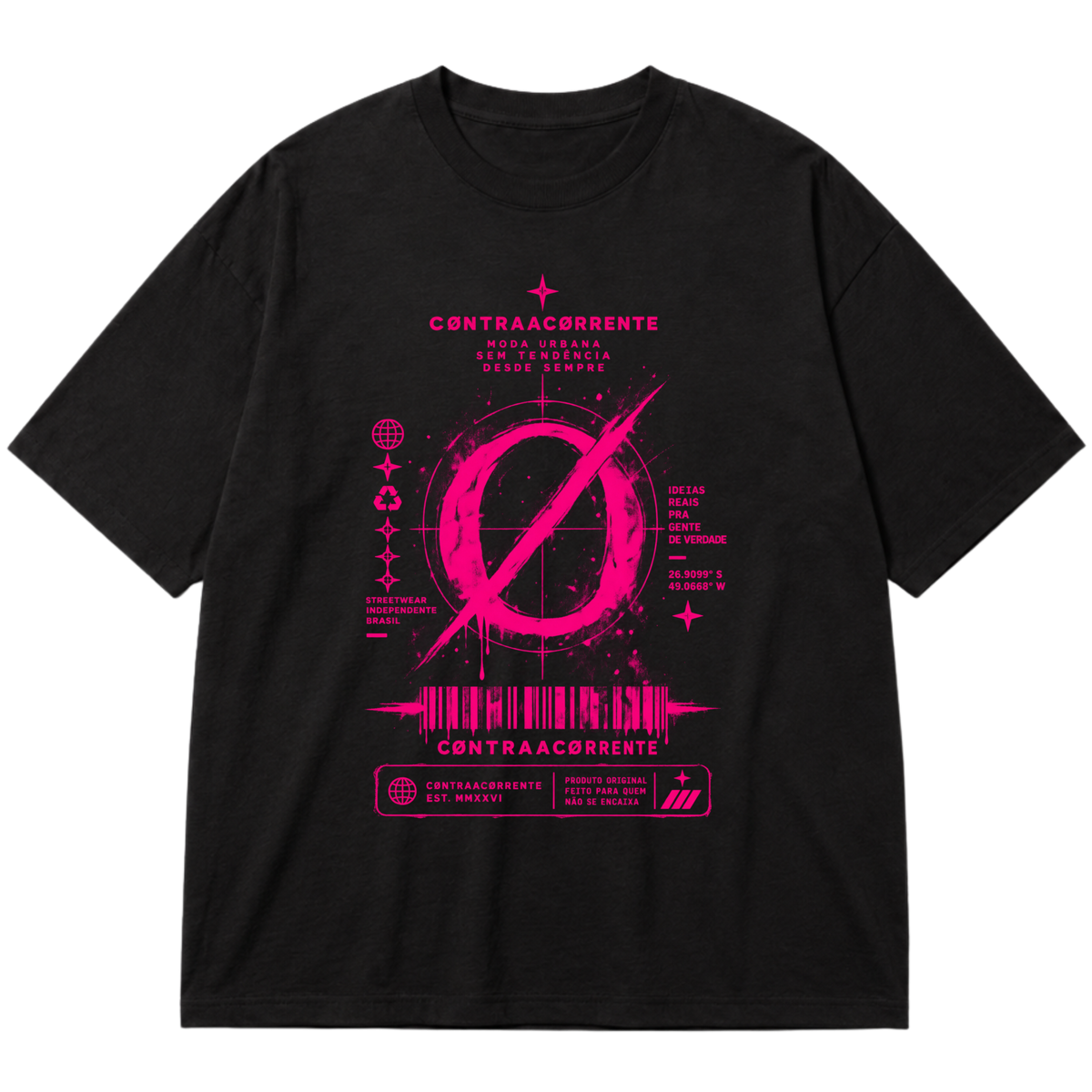 "Oversized Cotton #043 - CØNTRAACØRRENTE" Oversized Premium 96% algodão 4% Elastano