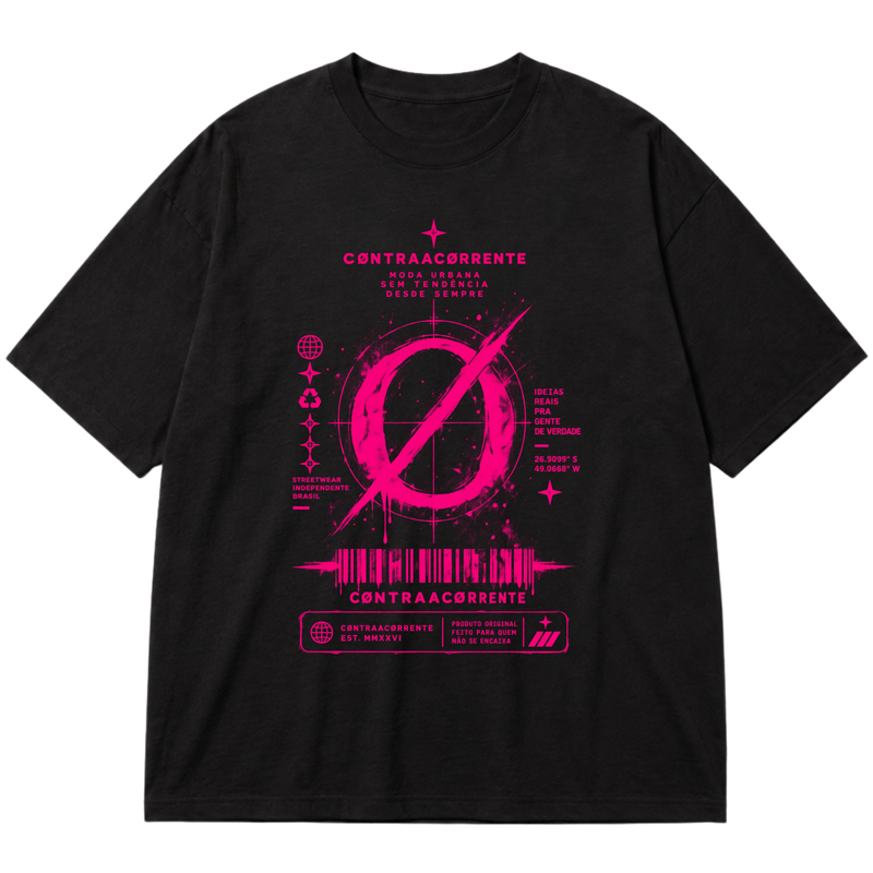 "Oversized Cotton #043 - CØNTRAACØRRENTE" Oversized Premium 96% algodão 4% Elastano