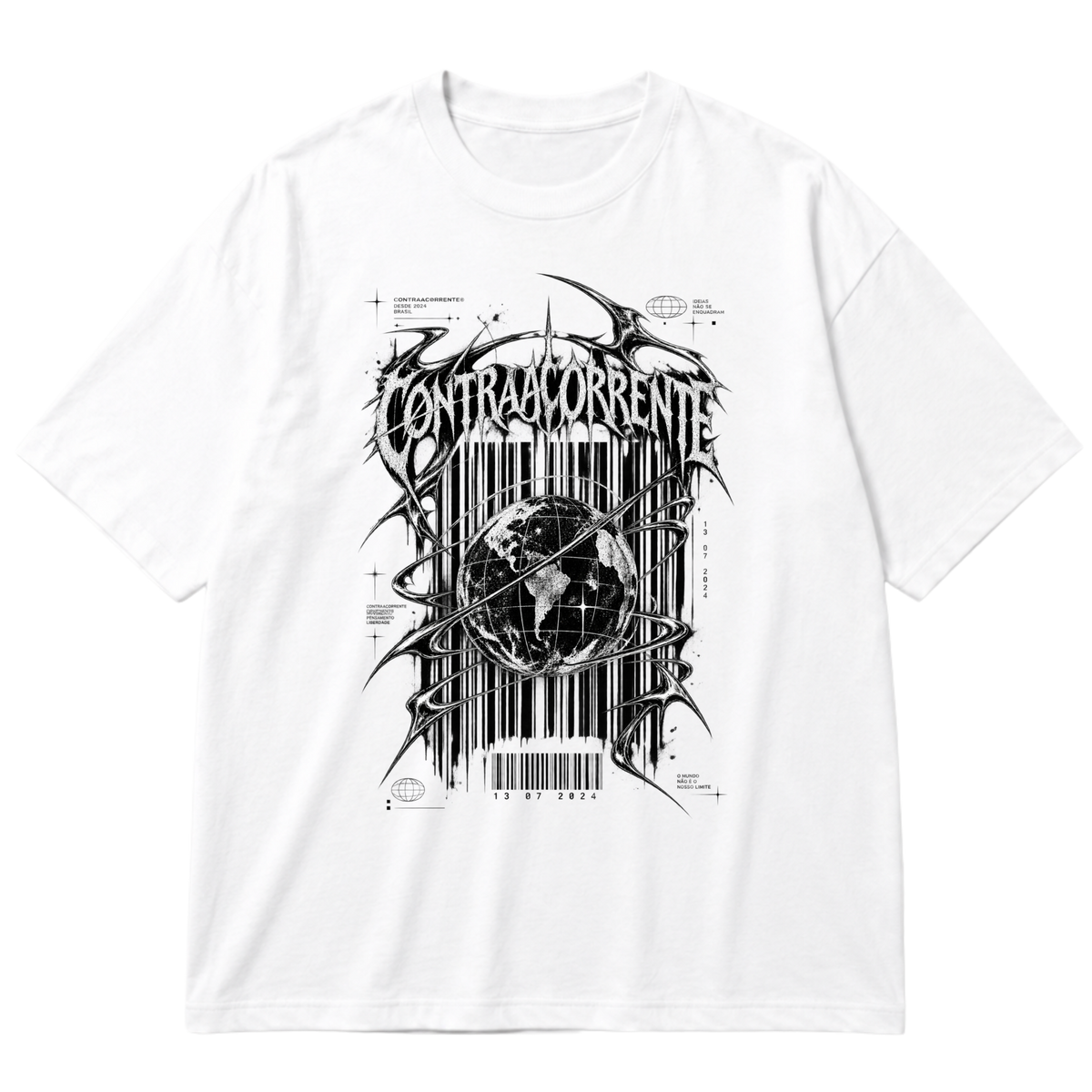 "Oversized Cotton #007 - CØNTRAACØRRENTE" Oversized Premium 96% algodão 4% Elastano