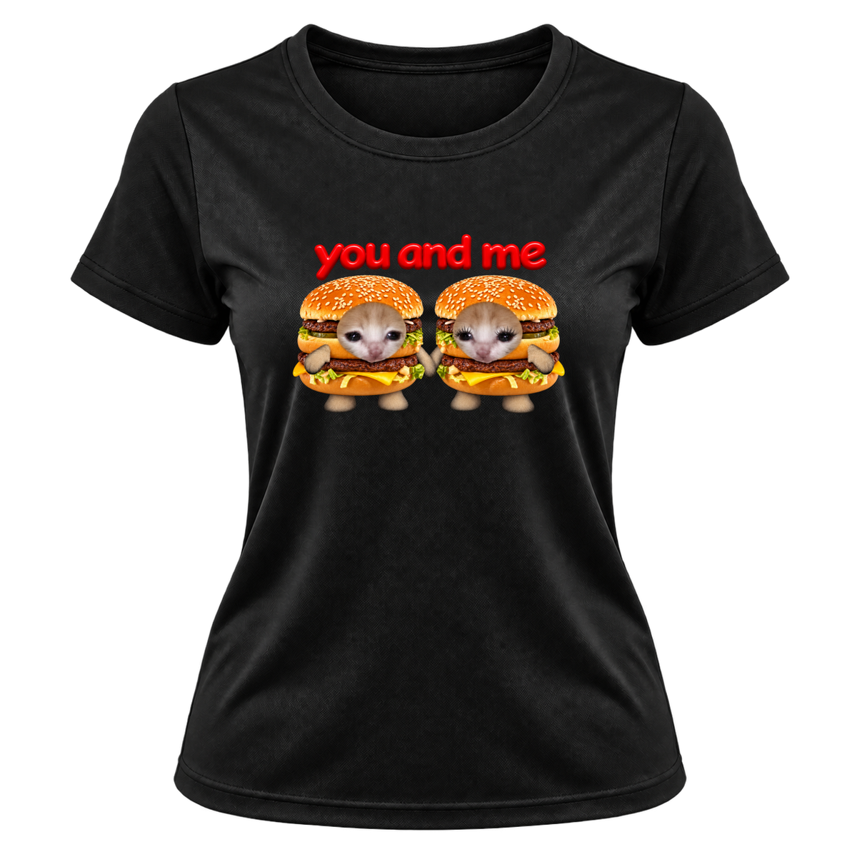 "Camiseta You &me gatinhos sanduíche" Camiseta Dryfit Feminina Basic