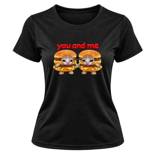 "Camiseta You &me gatinhos sanduíche" Camiseta Dryfit Feminina Basic