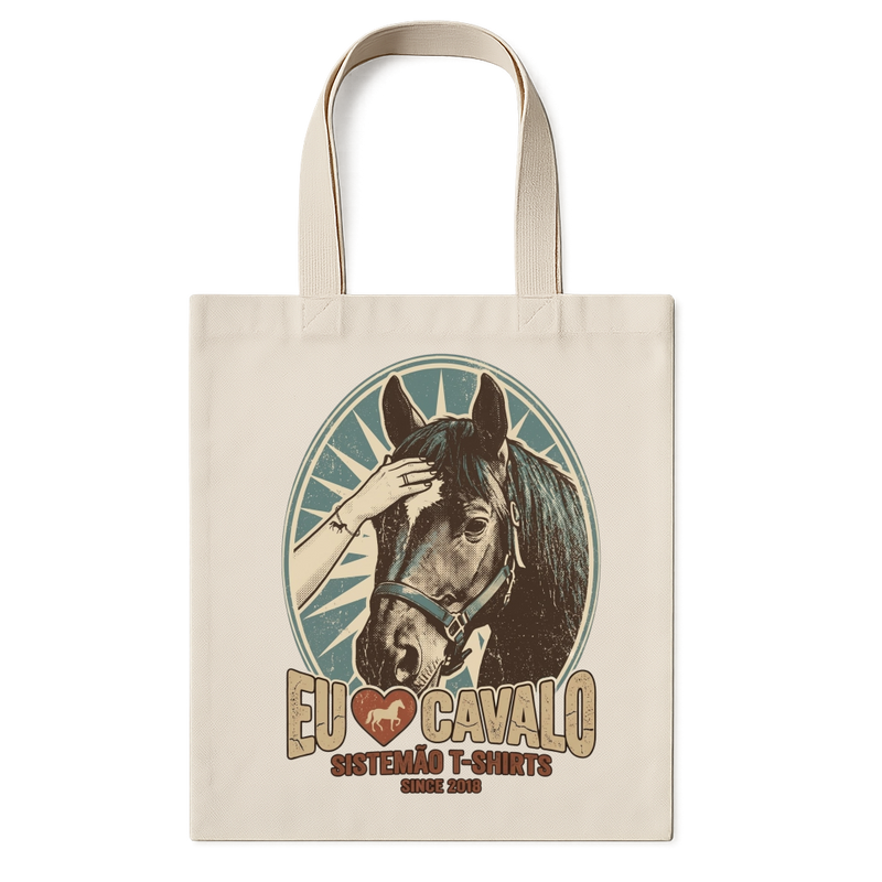 "Estampa/EU AMO CAVALO" Ecobag