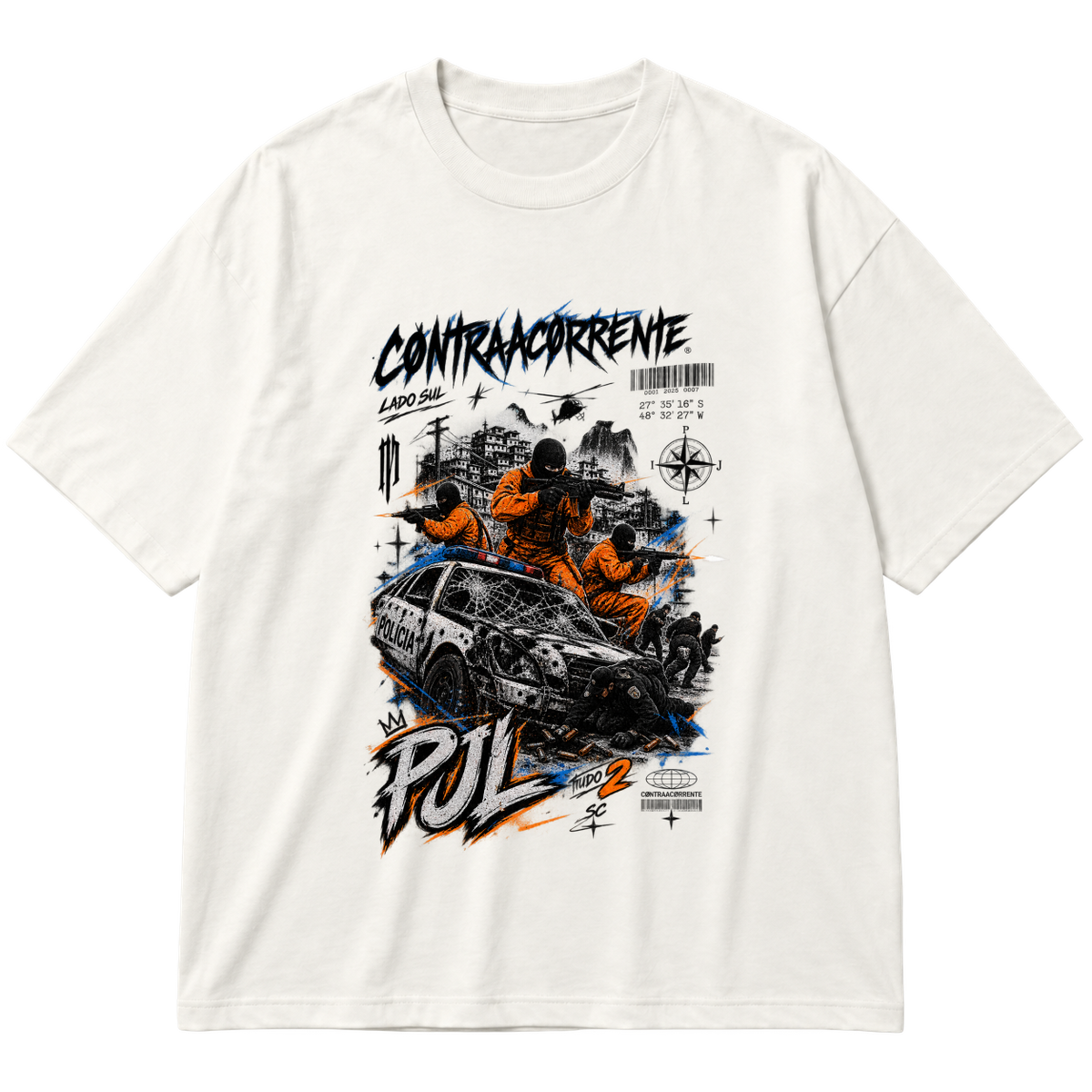 "Oversized Cotton #018 - CØNTRAACØRRENTE" Oversized Premium 96% algodão 4% Elastano