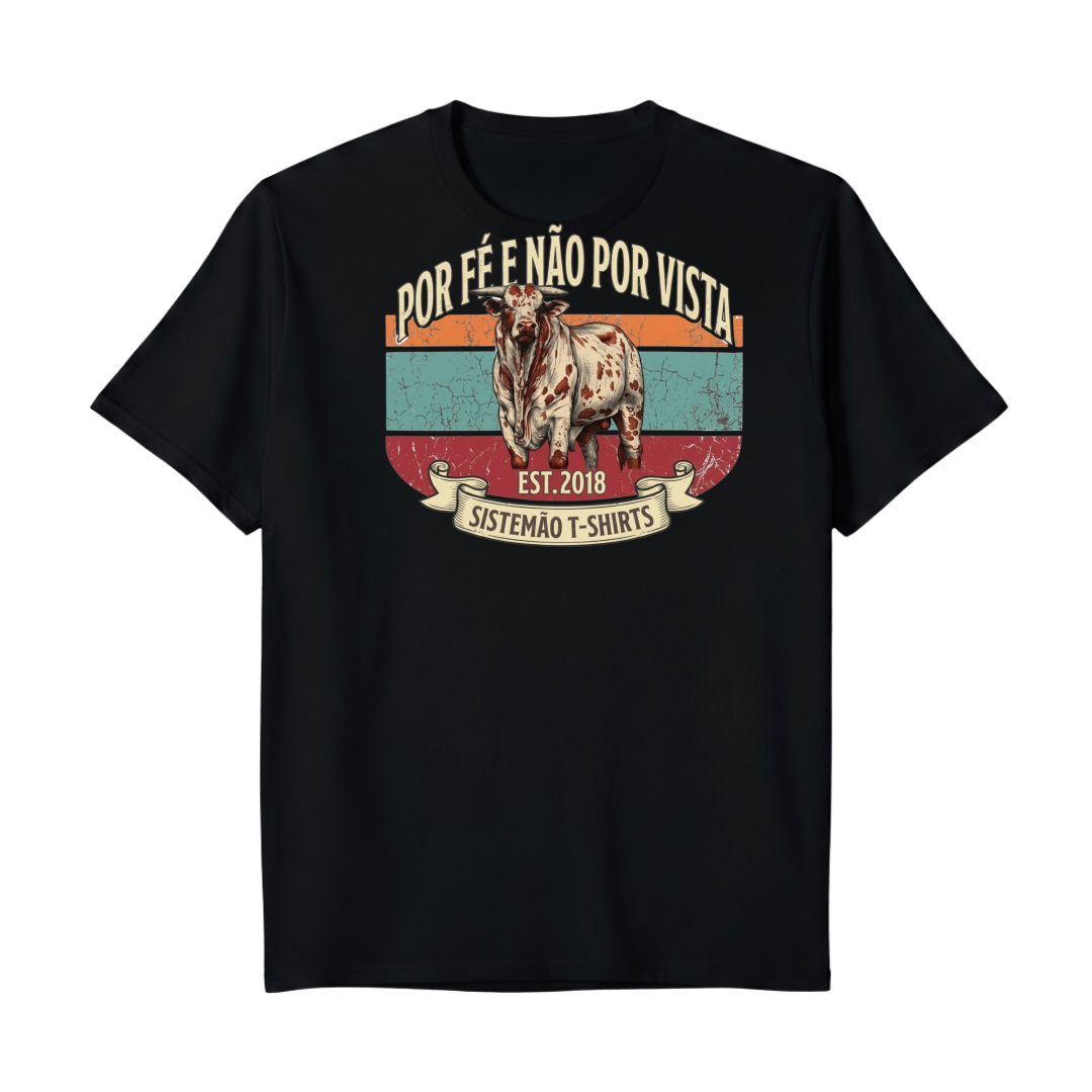 "Estampa POR FÉ E NÃO POR VISTA" Camiseta Premium Unissex Bunker Studios