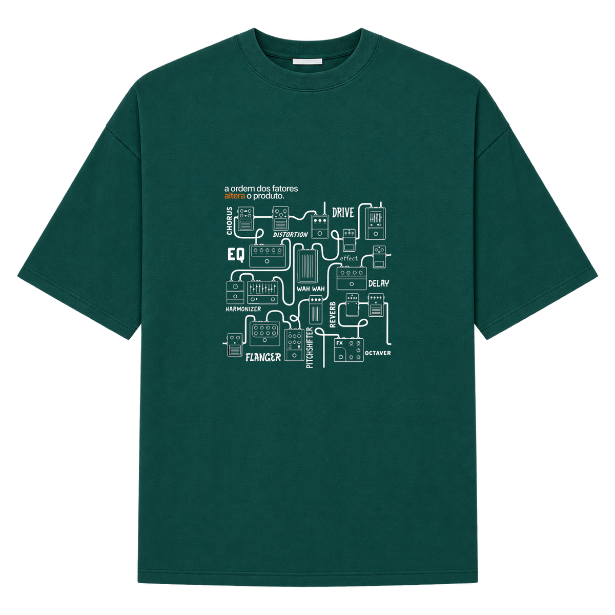 "CADEIA DE PEDAIS" Camiseta Oversized Suedine 220g