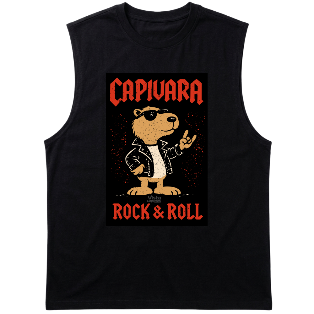 "Capivara Rock & Roll  DTG" Tank Top Machão Suedine