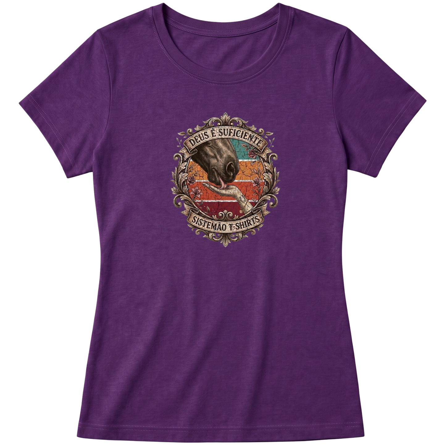 "Estampa DEUS É O SUFICIENTE" Blusa Baby Look