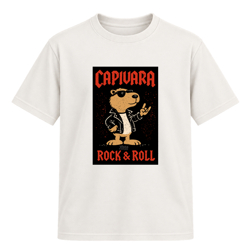 "Capivara Rock & Roll DTF" Camiseta Regular Suedine