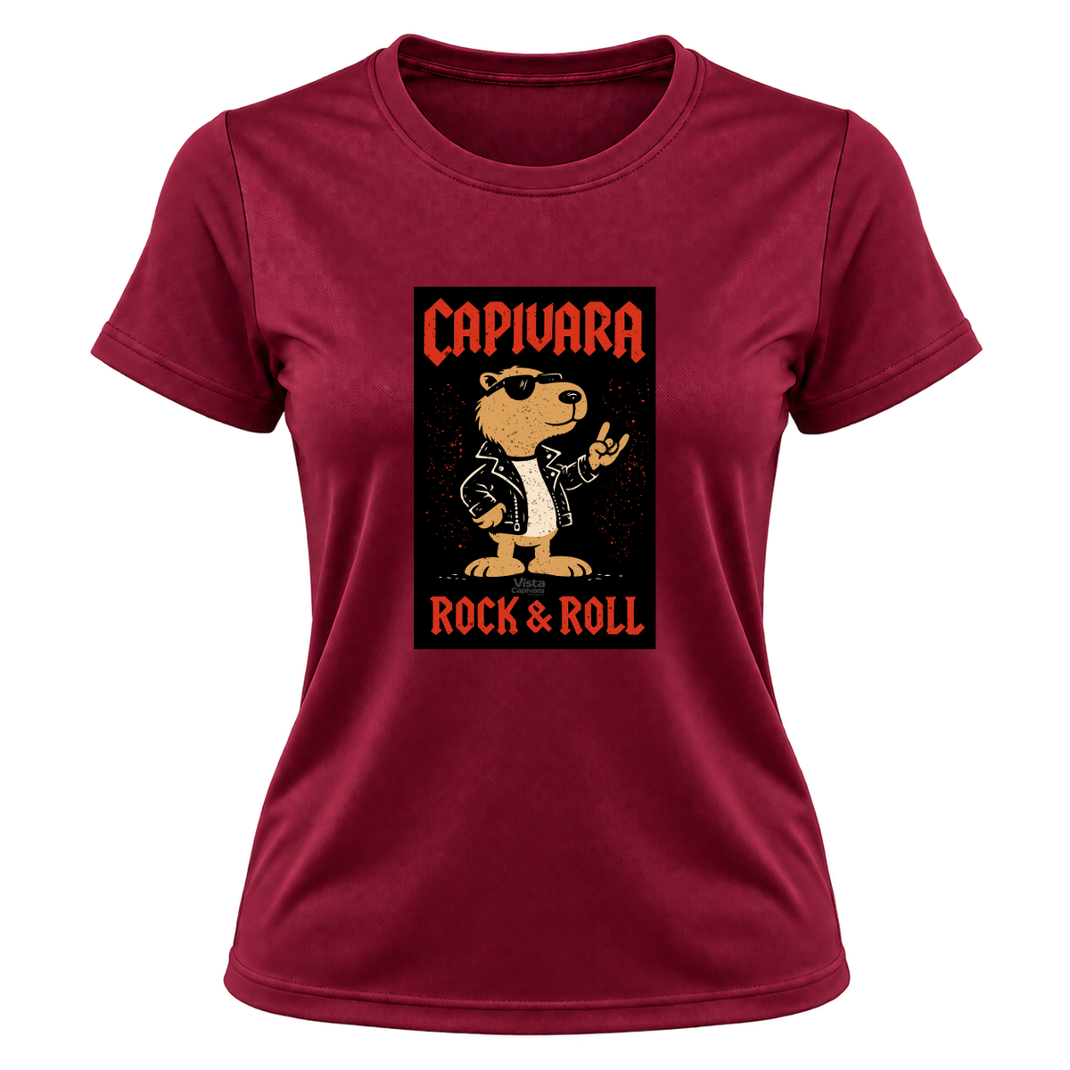 "Capivara Rock & Roll DTF" Camiseta Dryfit Feminina Basic