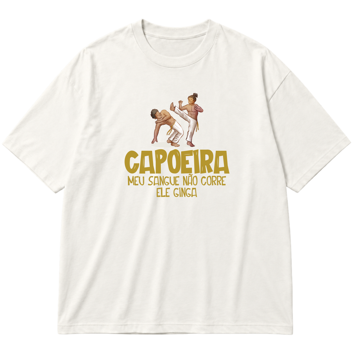 "Camiseta Oversized Cotton - Capoeira #01" Oversized Premium 96% algodão 4% Elastano