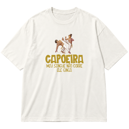 "Camiseta Oversized Cotton - Capoeira #01" Oversized Premium 96% algodão 4% Elastano