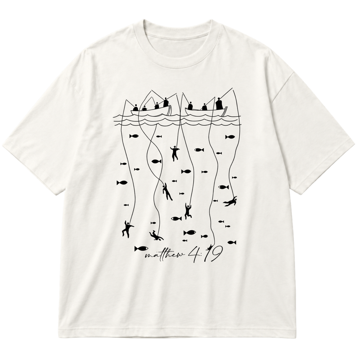 "FENDS  |  PESCADORES DE HOMENS" Oversized Premium 96% algodão 4% Elastano