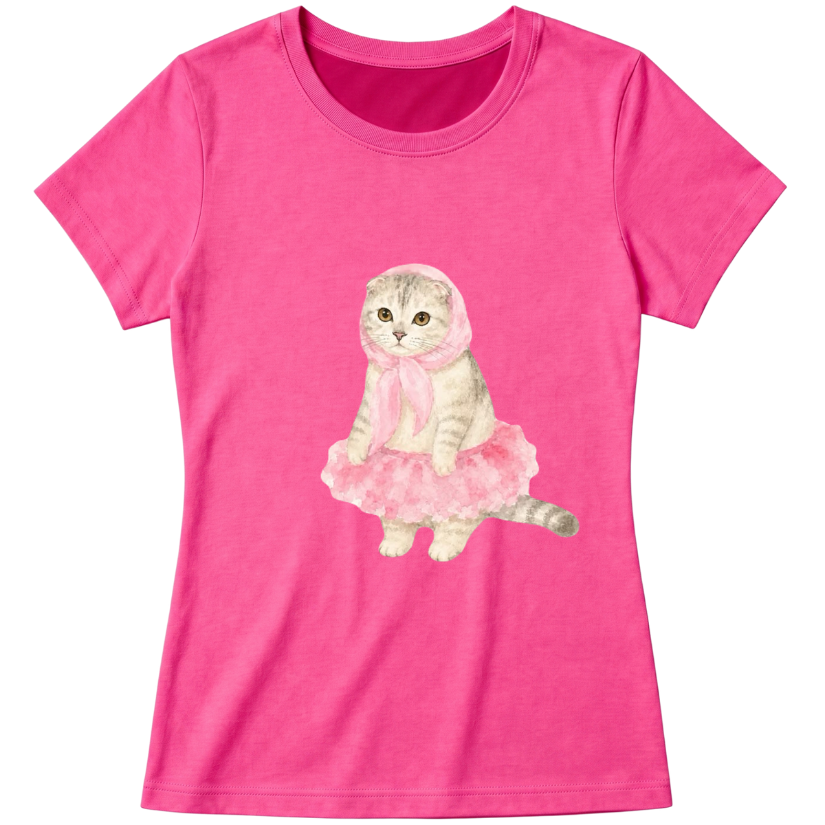"Baby Look Pinky Kitty" Blusa Baby Look