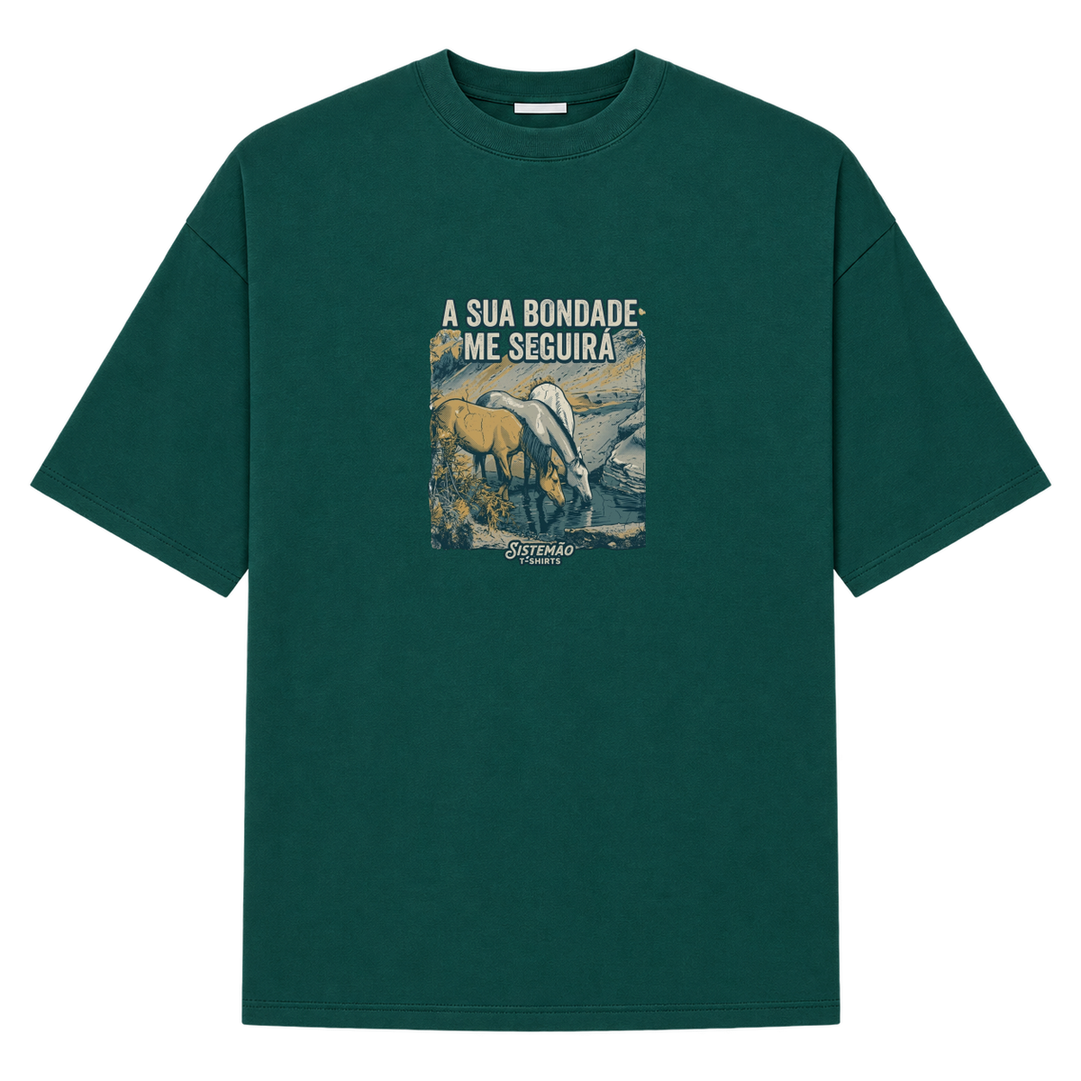 "Estampa/SUA BONDADE" Camiseta Oversized Suedine 220g