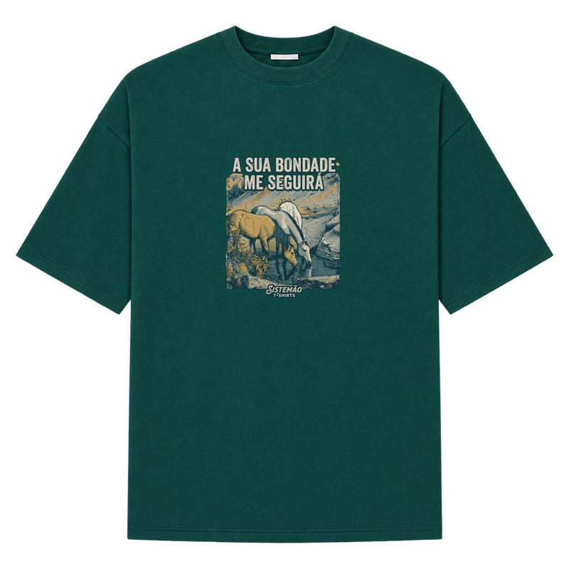 "Estampa/SUA BONDADE" Camiseta Oversized Suedine 220g