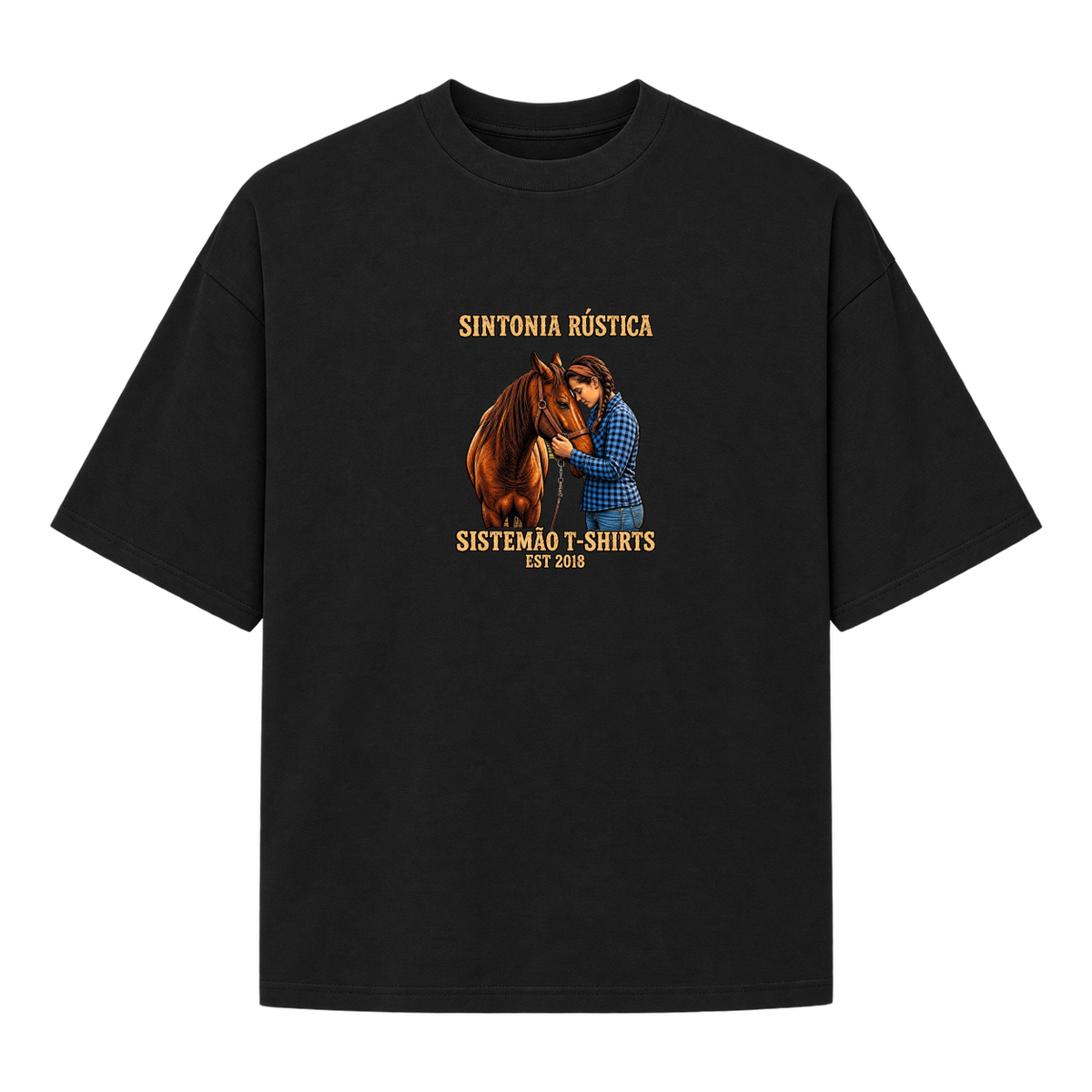 "Estampa/SINTONIA RÚSTICA" Camiseta Oversized Suedine 220g