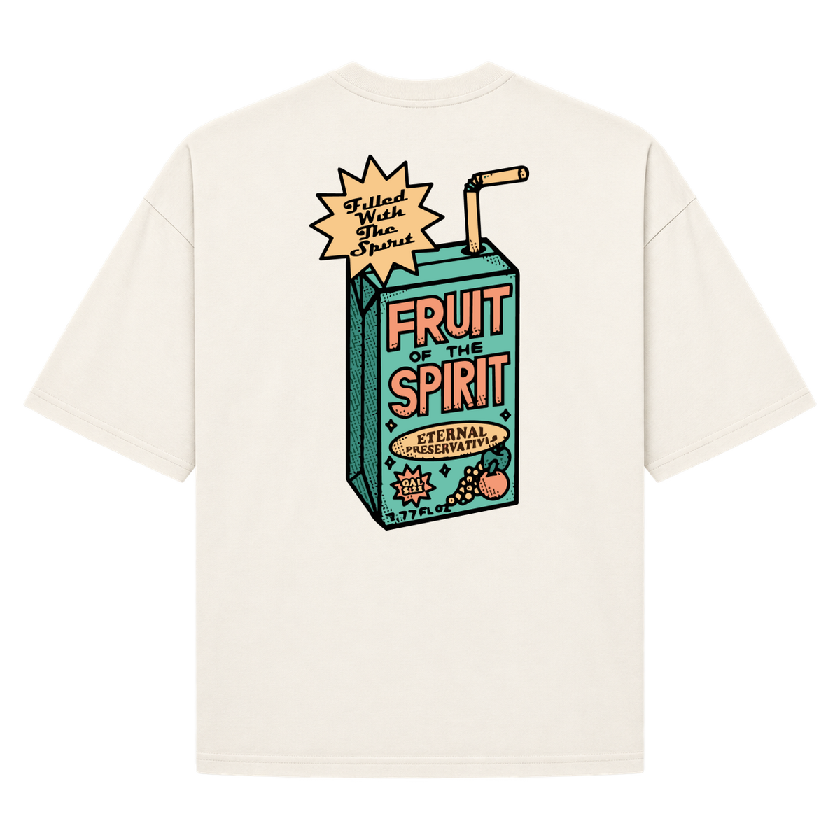 "Camiseta Oversized Suedine "Fruit of Spirit"" Camiseta Oversized Suedine 220g