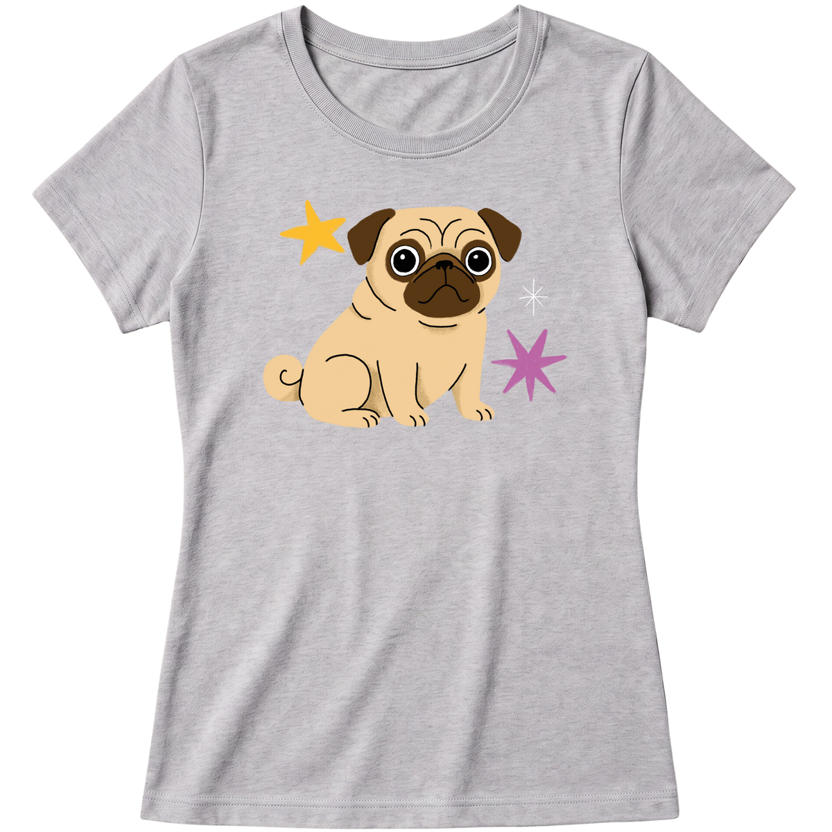 "Pug" Blusa Baby Look