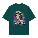 "Camiseta Oversized Inkrivel Urban Vandals – Estátua Cyber Graffiti" Camiseta Oversized Suedine 220g
