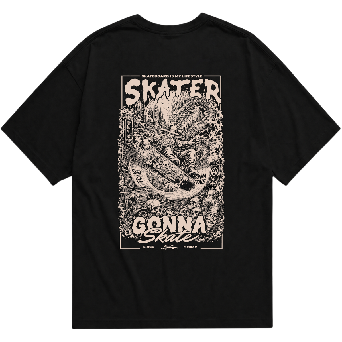 "SKATER GONNA SKATE" Oversized Básica 30.1