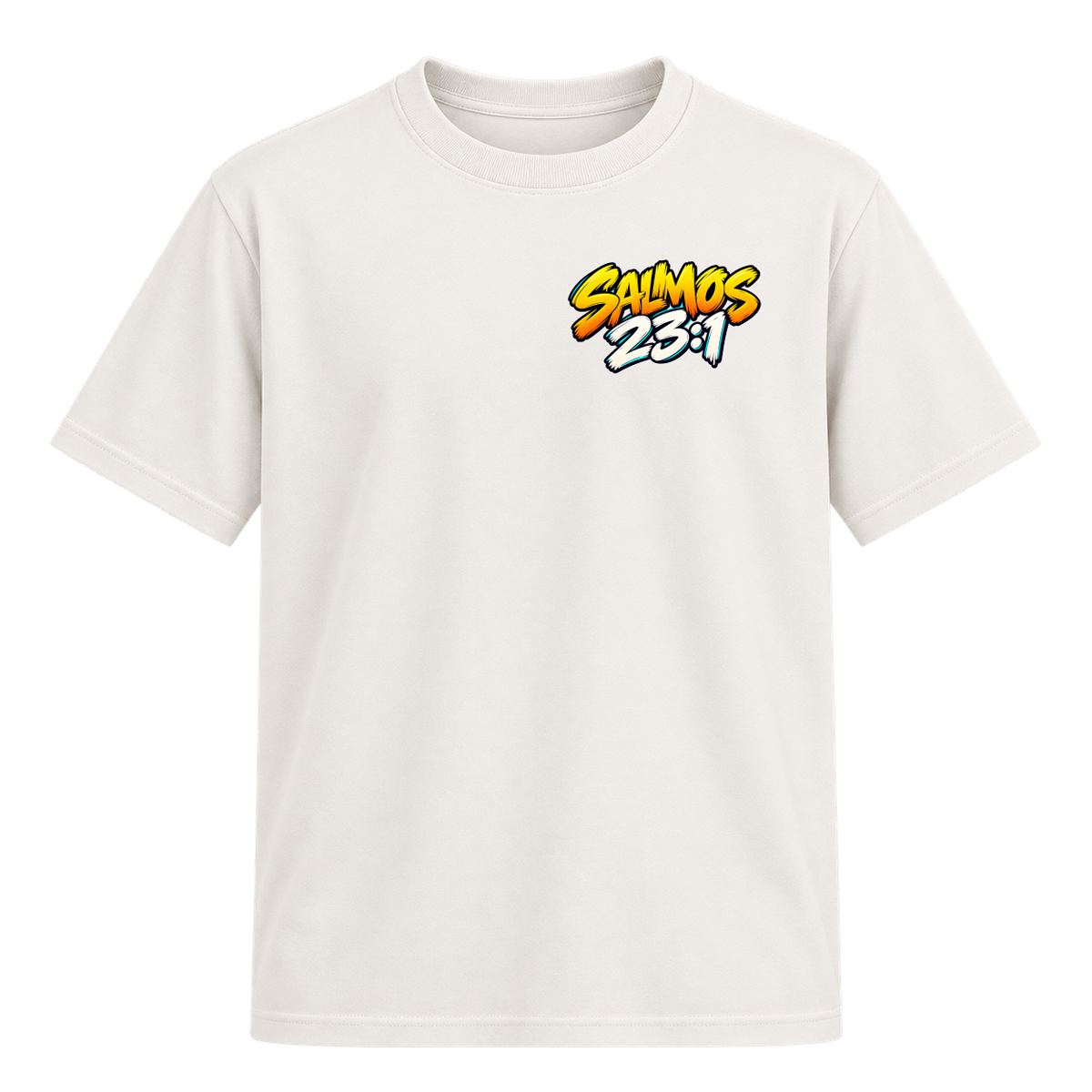 "Camiseta Oversized Cristã Salmo 23:1 | DÓKAH" Camiseta Regular Suedine