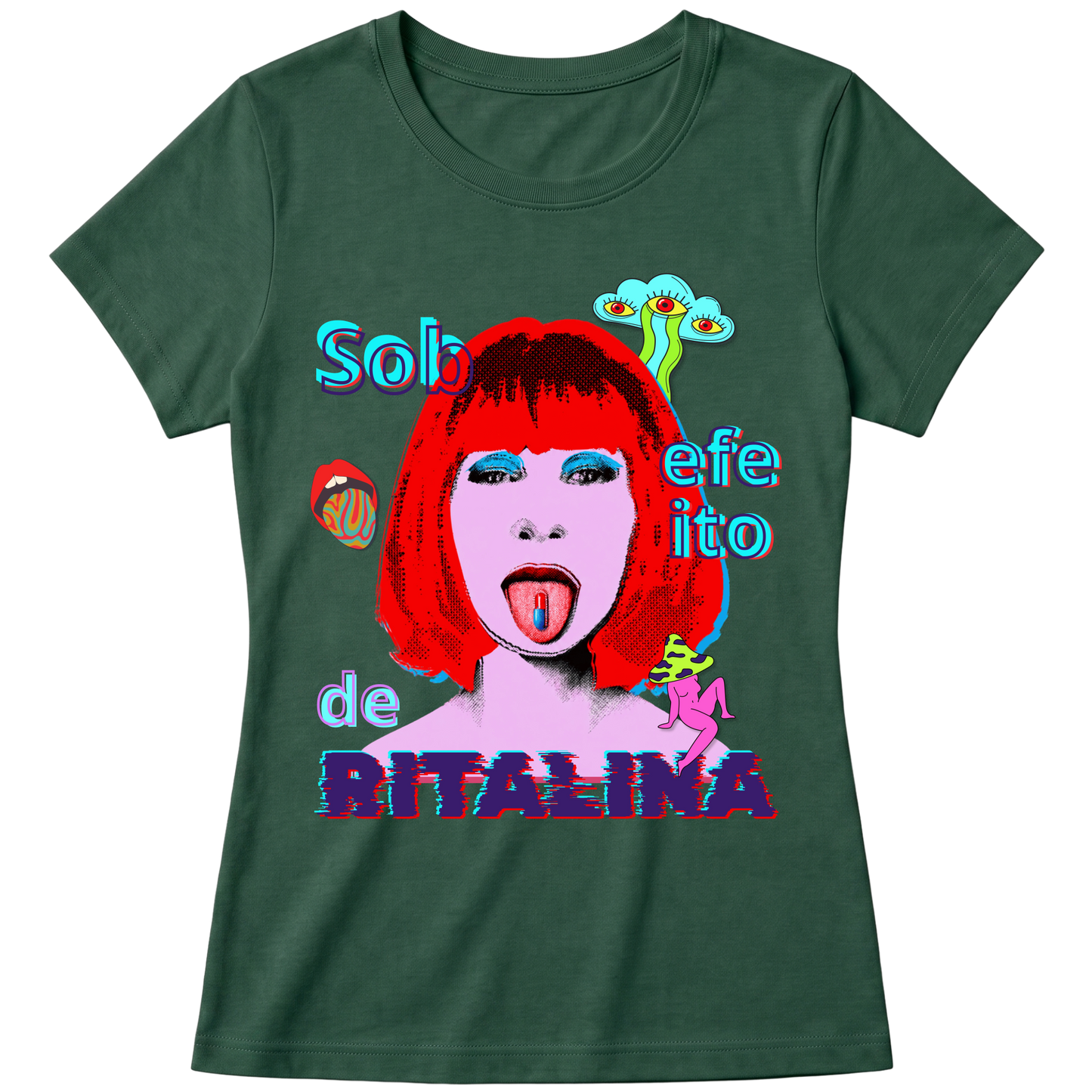 "Camiseta - Sob efeito de Ritalina" Blusa Baby Look