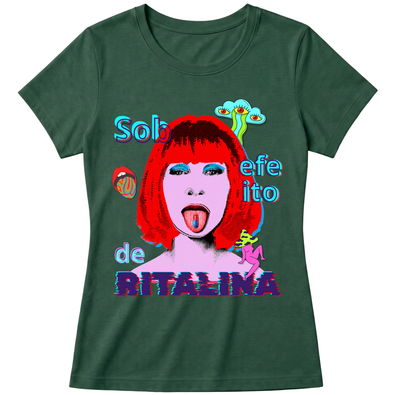 "Camiseta - Sob efeito de Ritalina" Blusa Baby Look