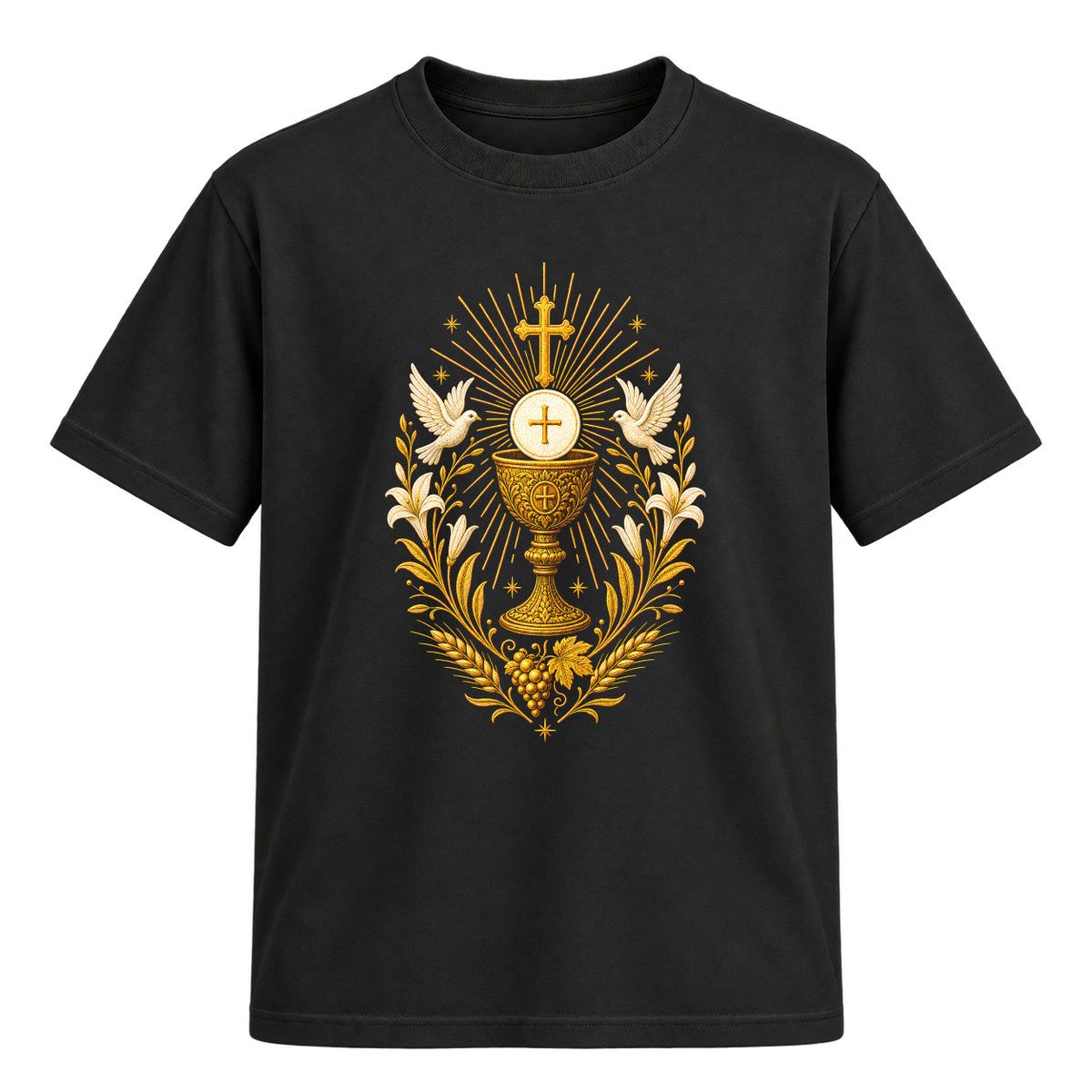 "Cristã Católica Eucaristia EC01" Camiseta Regular Suedine