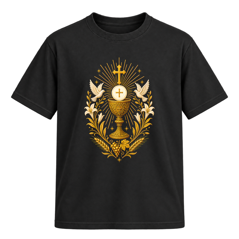 "Cristã Católica Eucaristia EC01" Camiseta Regular Suedine